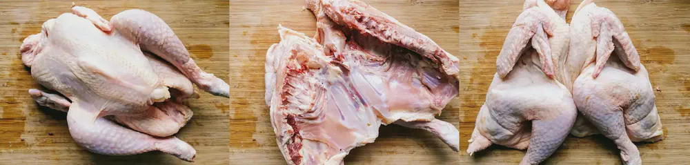 PRéparatiopn du poulet à la crapaudine
