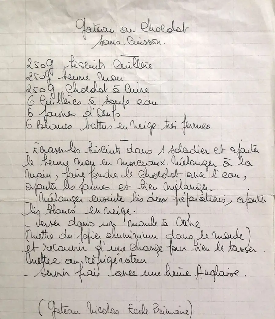 Version originale de la recette par Môman